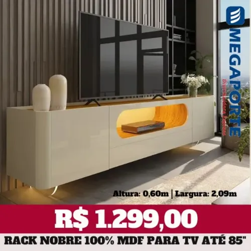 Rack Bancada Nobre com LED Pés de Vidro (Novo) Entrega Grátis! 