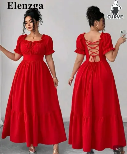 ? Vestido Longo Vermelho Shein G (0XL) - Novo na Embalagem ?