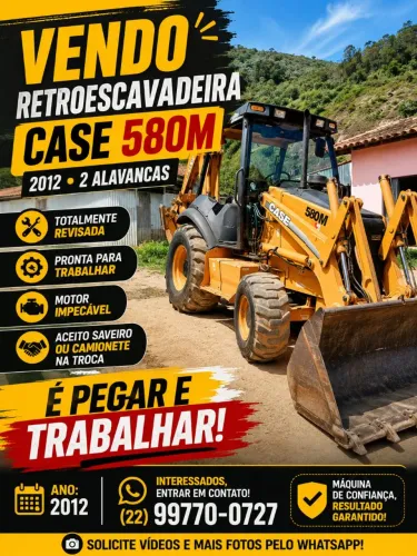 Retroescavadeira Case 2012- 2 alavancas 