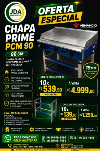 Chapa Industrial Venâncio Prime PCM 90 90cm Chapa 19mm + cavalete base