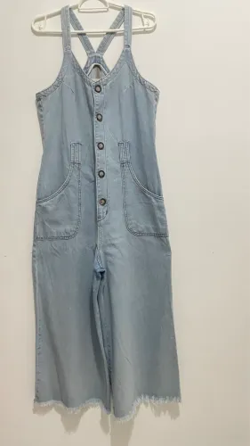 Macacão Jeans Zinzane Pantacourt - Tamanho P - Semi-novo