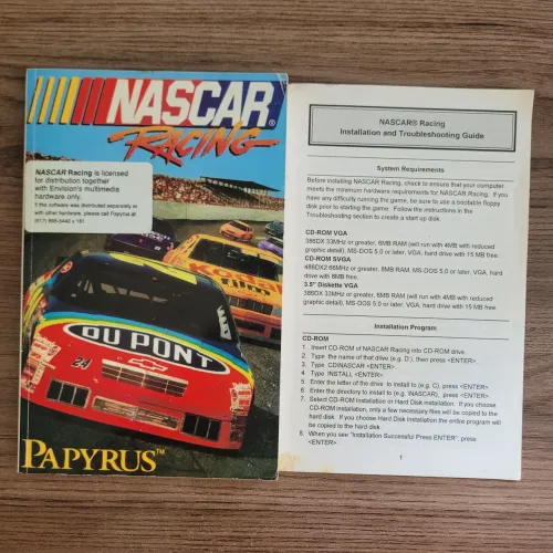 Manual e guia Nascar Racing - Papyrus - 1994