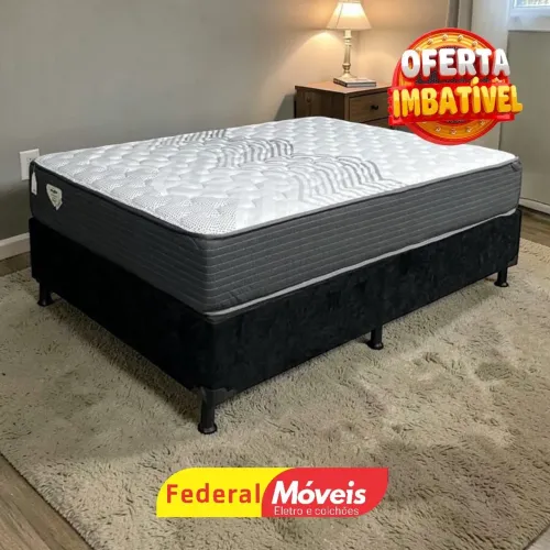 Cama Box Casal 1,38 Base e Colchão Ecoflex - Chama no WhatsApp 
