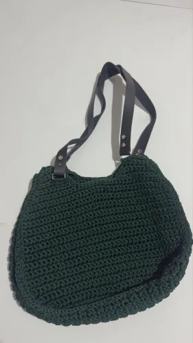 Bolsa de barbante verde medidas 30cm X 14cm 