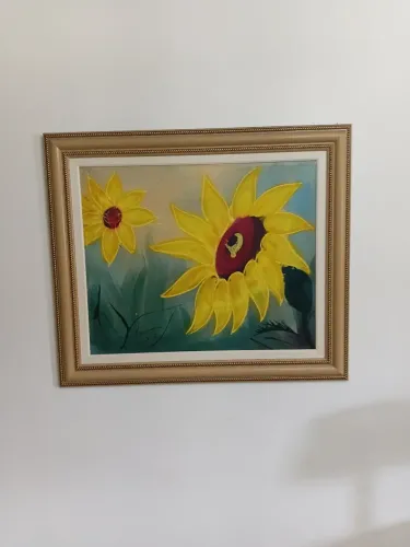 Quadro Grande Girassol Pintura