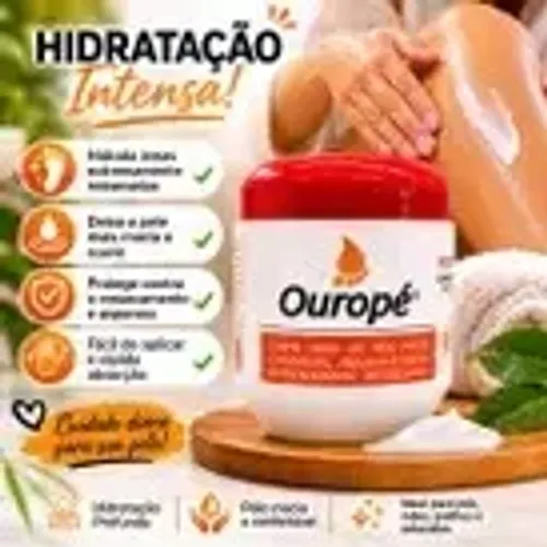 Creme Hidratante Ouro Pé 240g Para Pés Mãos Cotovelos Joelhos e Áreas Ressecadas hidrata