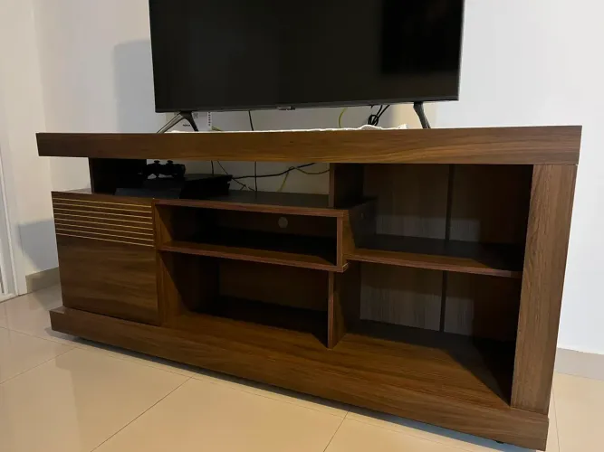 Rack Sala de Estar - Para TV ate 55" - 1,60m - Gramado França Linea Brasil - Marrom