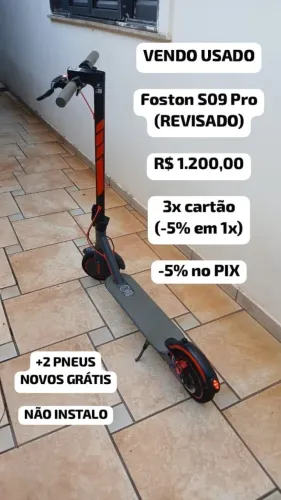 Patinete eletrico Foston S09 Pro 10400 ? Revisado + 2 pneus novos GRATIS