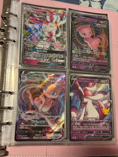 CONJUNTO DE CARTAS POKEMON SYLVEON E MEW