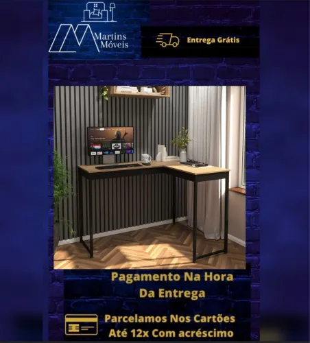 GRANDE PROMOÇÃO*MESA EM L ESCRITÓRIO ENTREGA GRÁTIS ACEITA CARTÃO