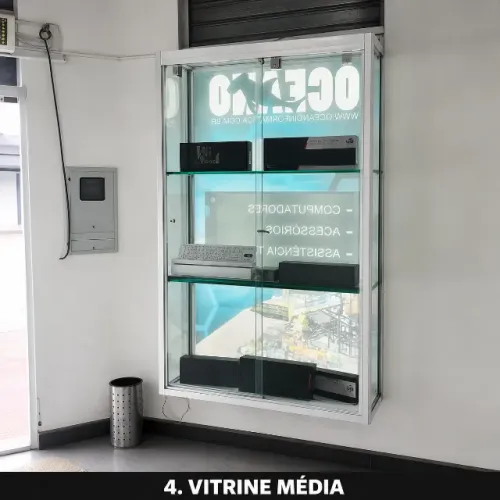 5 Vitrines de vidro para loja / expositor comercial 2 grandes e 3 pequenas