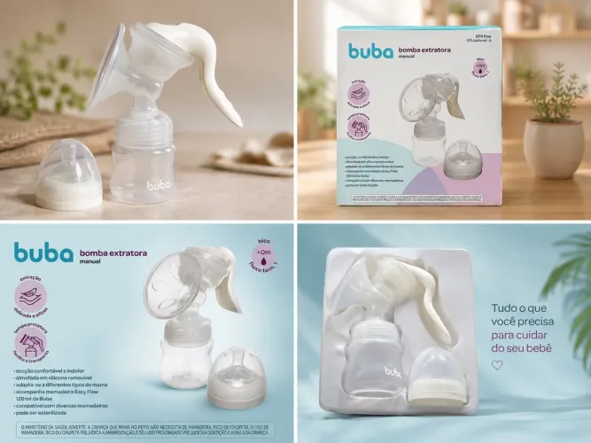 Bomba extratora de Leite - 120ml - Buba - Manual