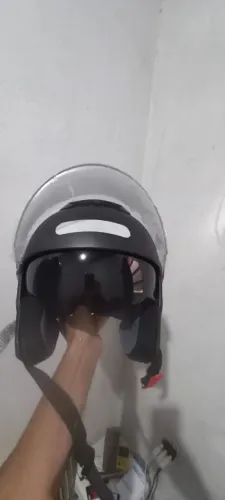 Capacete aberto pro Tork New atomic preto fosco tamanho 58 novo com viseira fumê automa