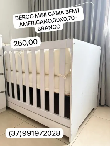 BERÇO - MINI CAMA 3 EM 1 AMERICANO 30X0,70 BRANCO
