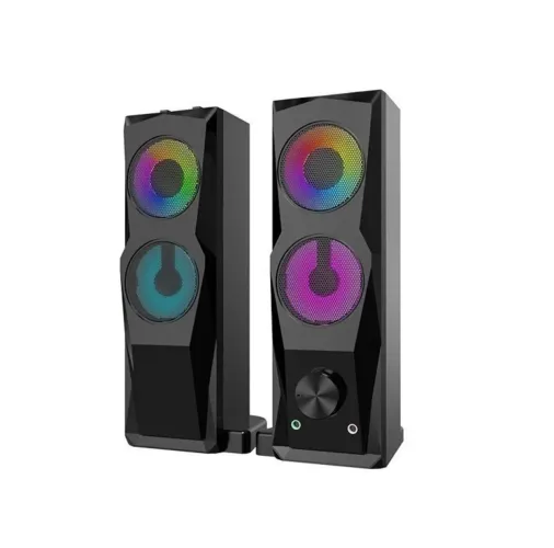 CAIXA DE SOM DUPLO ENCAIXE COM RGB PARA TV/PC