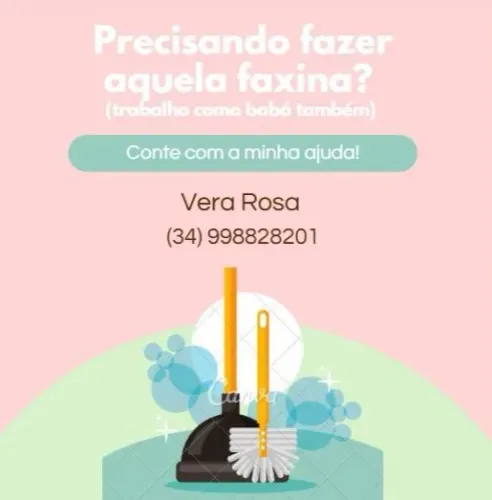 Faço faxina e trabalho como babá 