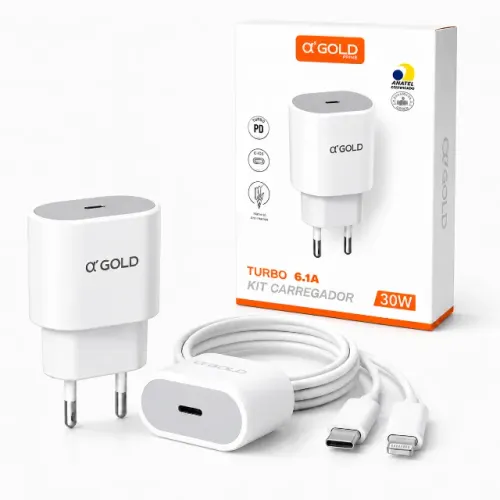 Carregador De Celular 30w Turbo C-iOS A'Gold