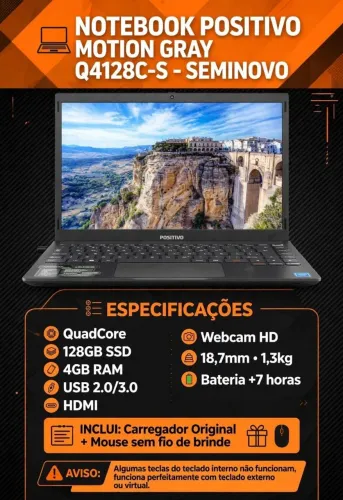 Notebook Positivo Motion Gray Q4128C-S