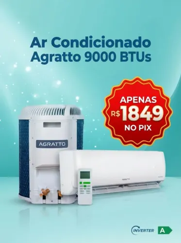 AR CONDICIONADO INVERTER AGRATTO 9000 BTUS