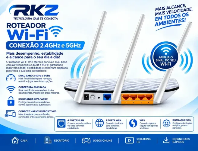 Amplificador, Roteador e Repetidor Internet Wi-fi