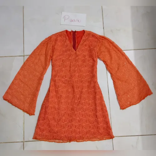 Fantasia anos 70 laranja adulto P 