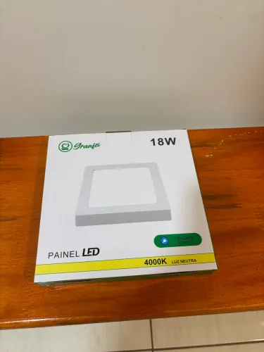 Luminária Painel Plafon Led 18W Quadrado Alumínio Sobrepor