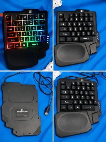 Teclado uma mão gamer, mobiliador, pc,notebook.  Com led.