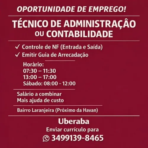TECNICO ADMINISTRATIVO OU CONTABILIDADE