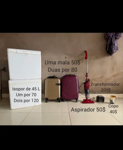 Isopor, Tranformador, Aspirador, Mala e Copo terere