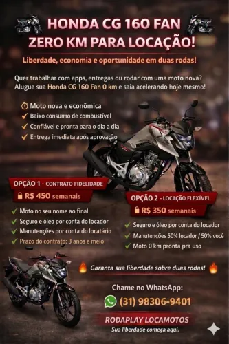 Aluguel de moto zero km
