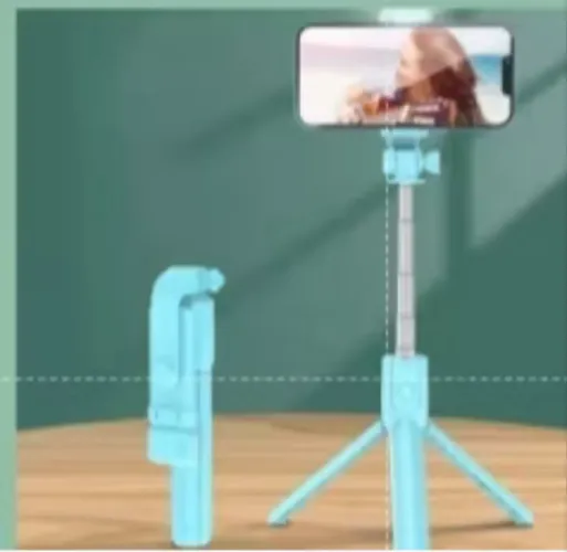 Bastão Pau de selfie Tripé Retrátil Com Luz LED