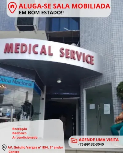 Sala mobiliada no Ed. Medical Service - Centro - Feira de Santana - BA