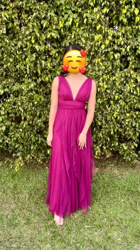 vestido de festa fúcsia