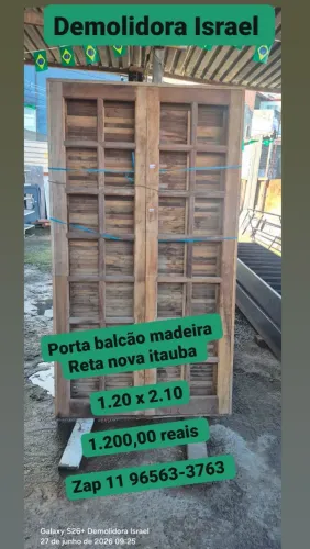 Porta balcão madeira itauba nova 