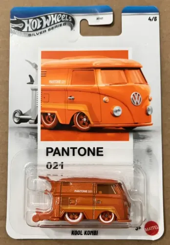 Miniatura Hot Wheels Silver Volkswagen Kool Kombi Pantone Laranja