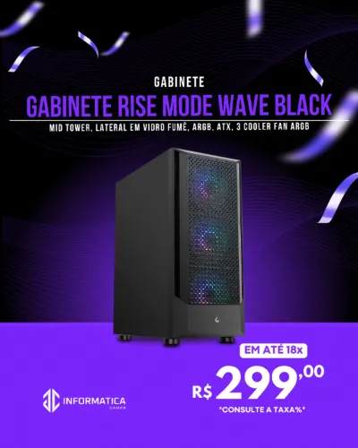 GABINETE GAMER RISE MODE WAVE BLACK
