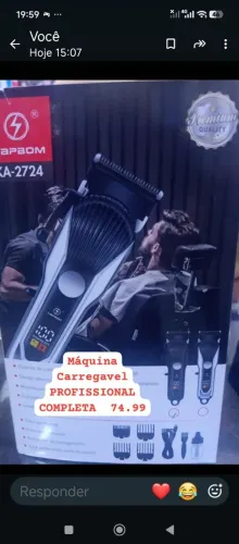 Máquina PROFISSIONAL CARREGÁVEL COMPLETA