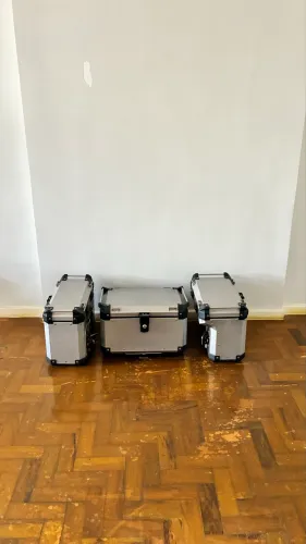 Baús Roncar Adventure em Alumínio Escovado - Kit Completo