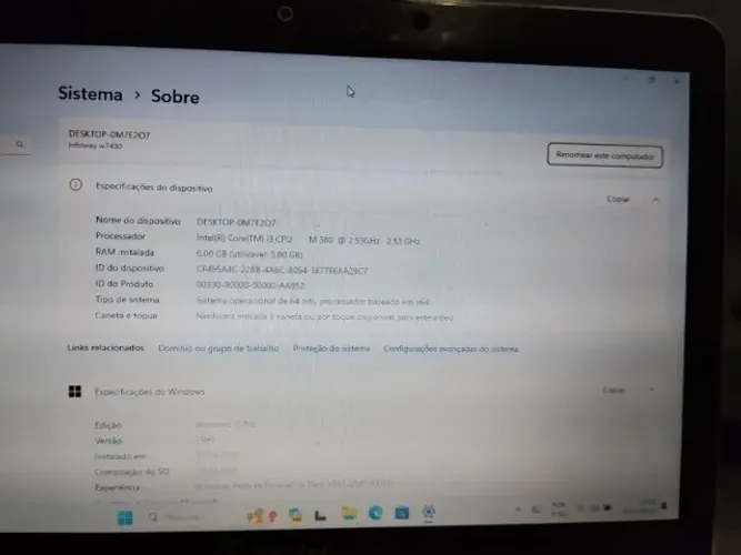 Notebook Itautec W7435 - 6GB RAM + SSD - Windows 11 Pro (Rápido)