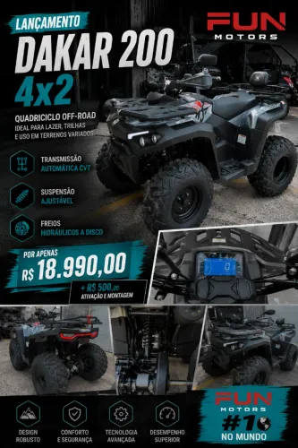 Quadriciclo Fun Motors Dakar 200cc 4x2 2026 0km