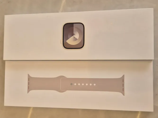 aplle watch series 9 41 mm pulseira sport bege gps