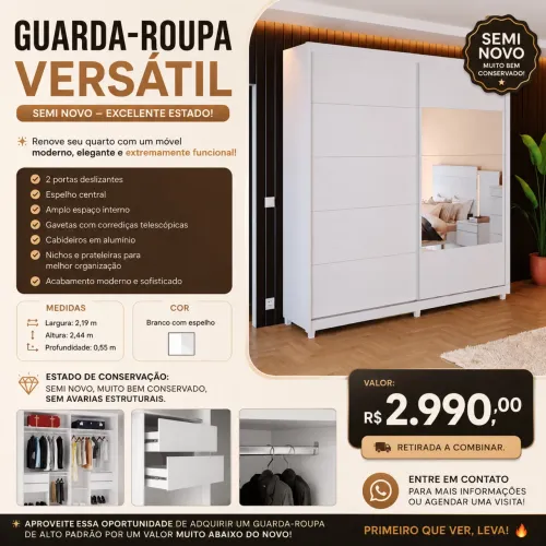 GUARDA ROUPA VERSÁTIL EM MDF -ALTO PADRÃO