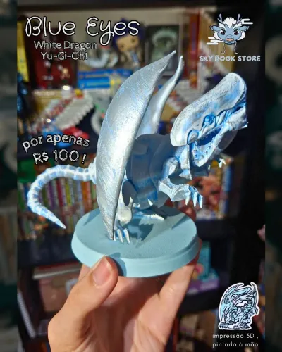 Figure Blue-eyes feita em 3d e pintada a mão!