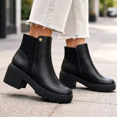 Bota Via Uno Cano Curto Chelsea Salto Bloco 959001 36