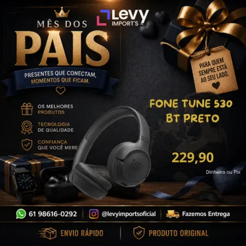 Headphone JBL 530 Bt Lacrado + NF + 1 Ano de Garantia