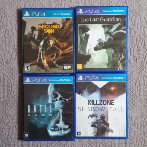 Lote 4 Jogos PS4 Mídia Física - Until Dawn + The Last Guardian + 2