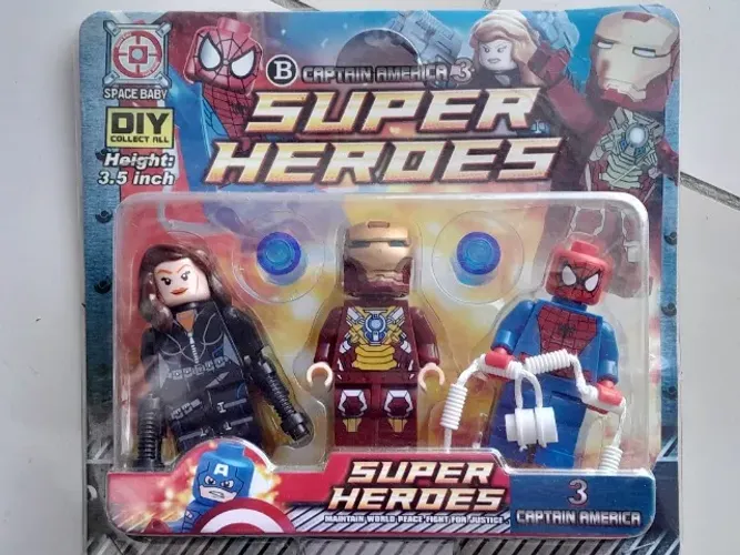 Bonecos colecionáveis estilo "estilo Lego" Super Heroes da Space Baby NOVO