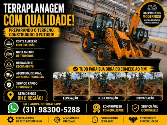 ? Terraplanagem em BH | Escavação, Aterro e Nivelamento | Máquina Própria