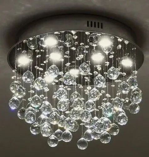 Lustre com Cristais plafon espelhado