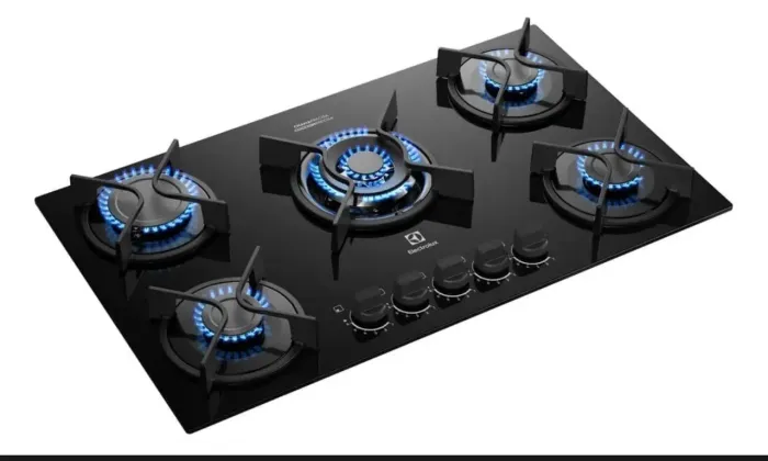 Cooktop 5 Bocas a Gás Mesa Vidro Experience ChamaPrecisa e Multi Chama (KE5GC)